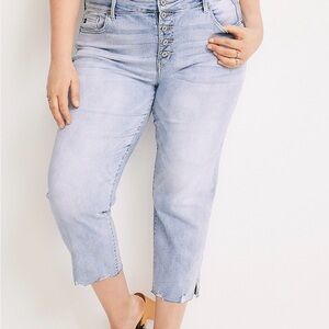 Kan Can medium wash cropped jean